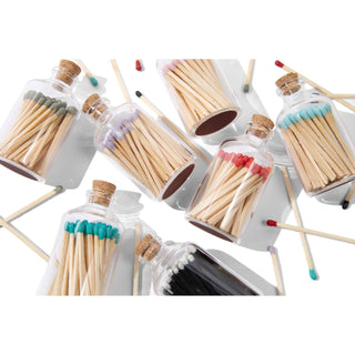 Colorful Apothecary Glass Jar of Matches (7 Color Options): Light Blue