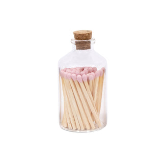 Colorful Apothecary Glass Jar of Matches (7 Color Options): Red
