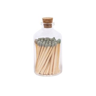 Colorful Apothecary Glass Jar of Matches (7 Color Options): Light Blue