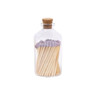 Colorful Apothecary Glass Jar of Matches (7 Color Options): Teal