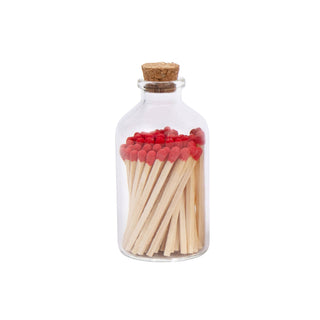 Colorful Apothecary Glass Jar of Matches (7 Color Options): Teal