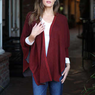 SYLVIA PRINTED CASHMERE CARDIGAN - Simple Laguna (WOMEN'S CARDIGAN) - CABERNET