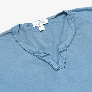 MEN'S SHORT SLEEVE NOTCH - Simple Laguna (MEN'S T-SHIRT) - FRENCH BLUE - focused