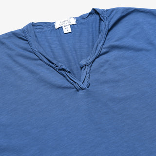 MEN'S LONG SLEEVE NOTCH - Simple Laguna (MEN'S T-SHIRT) - LAGUNA BLUE - focused