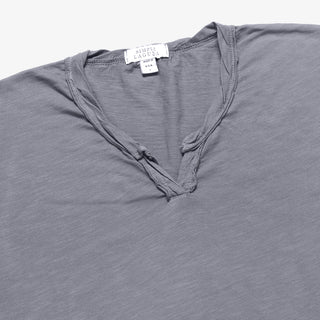 MEN'S LONG SLEEVE NOTCH - Simple Laguna (MEN'S T-SHIRT) - GRAY - focused