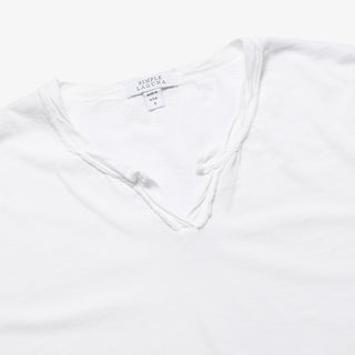 MEN'S LONG SLEEVE NOTCH - Simple Laguna (MEN'S T-SHIRT) - WHITE - focused