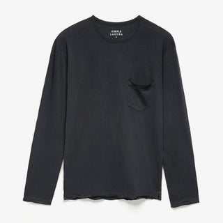 CARMEL L/S CREW TEE MS-O2 - Simple Laguna (MEN'S SHIRT) - black - front